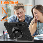 For Samsung Galaxy Tab S10+ X826 / S9 FE+ / S9+ / S8+ / S7+ Wrist Strap Tablet Case Anti-Scratch PC+Silicone Kickstand Cover