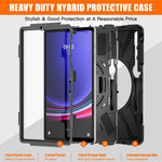 For Samsung Galaxy Tab S10+ X826 / S9 FE+ / S9+ / S8+ / S7+ Wrist Strap Tablet Case Anti-Scratch PC+Silicone Kickstand Cover