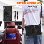 For Samsung Galaxy Tab S10 FE / S10+ X826 / S9 FE+ / S9+ / S8+ / S7 FE / S7+ PC+Silicone Tablet Case Kickstand with Shoulder Strap