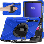 For Samsung Galaxy Tab S10 FE / S10+ X826 / S9 FE+ / S9+ / S8+ / S7 FE / S7+ PC+Silicone Tablet Case Kickstand with Shoulder Strap