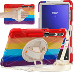 For Samsung Galaxy Tab S10 FE / S10+ X826 / S9 FE+ / S9+ / S8+ / S7 FE / S7+ PC+Silicone Tablet Case Kickstand with Shoulder Strap