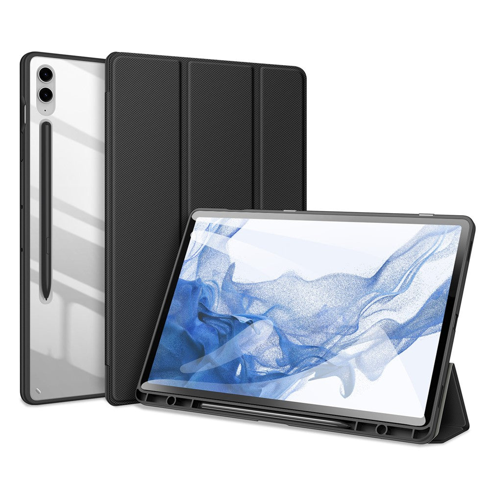 DUX DUCIS TOBY Series til Samsung Galaxy Tab S9 FE+ Tablet Lædercover Tri-fold Stand Cover med Penholder