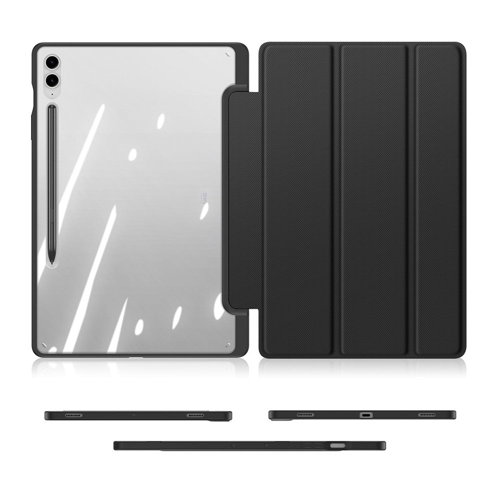 DUX DUCIS TOBY Series til Samsung Galaxy Tab S9 FE+ Tablet Lædercover Tri-fold Stand Cover med Penholder