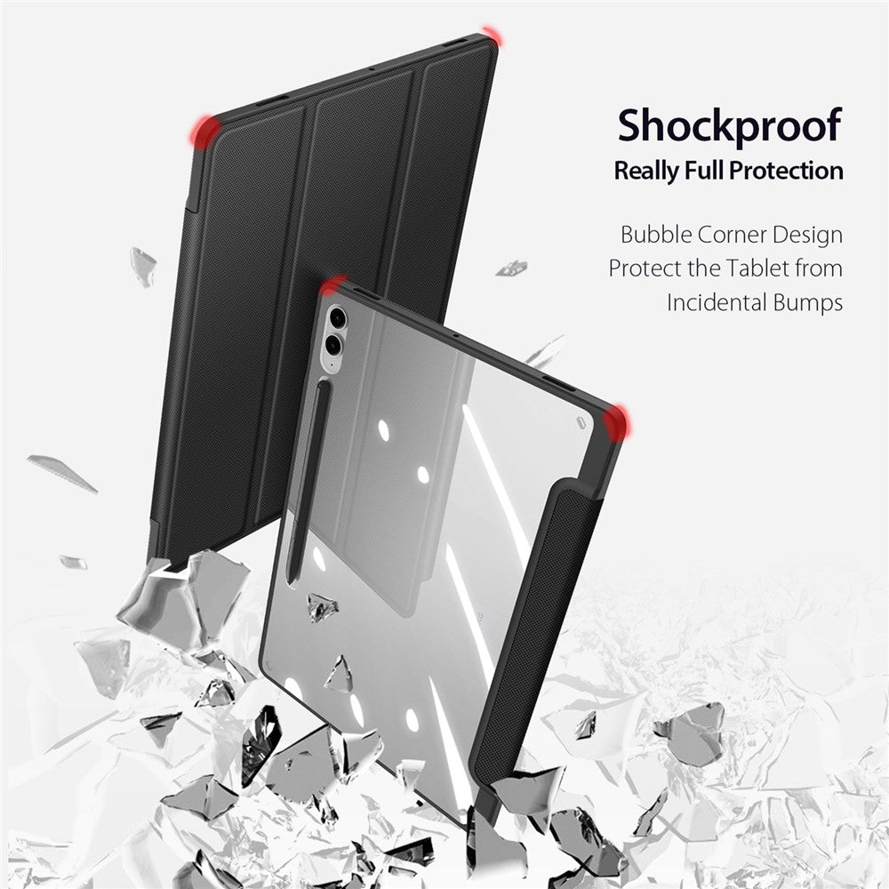 DUX DUCIS TOBY Series til Samsung Galaxy Tab S9 FE+ Tablet Lædercover Tri-fold Stand Cover med Penholder