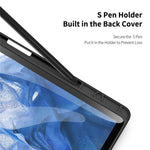 DUX DUCIS TOBY Series til Samsung Galaxy Tab S9 FE+ Tablet Lædercover Tri-fold Stand Cover med Penholder