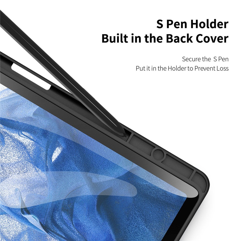 DUX DUCIS TOBY Series til Samsung Galaxy Tab S9 FE+ Tablet Lædercover Tri-fold Stand Cover med Penholder