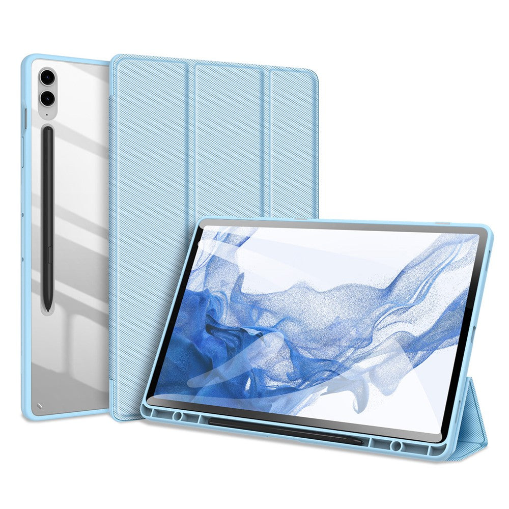 DUX DUCIS TOBY Series til Samsung Galaxy Tab S9 FE+ Tablet Lædercover Tri-fold Stand Cover med Penholder