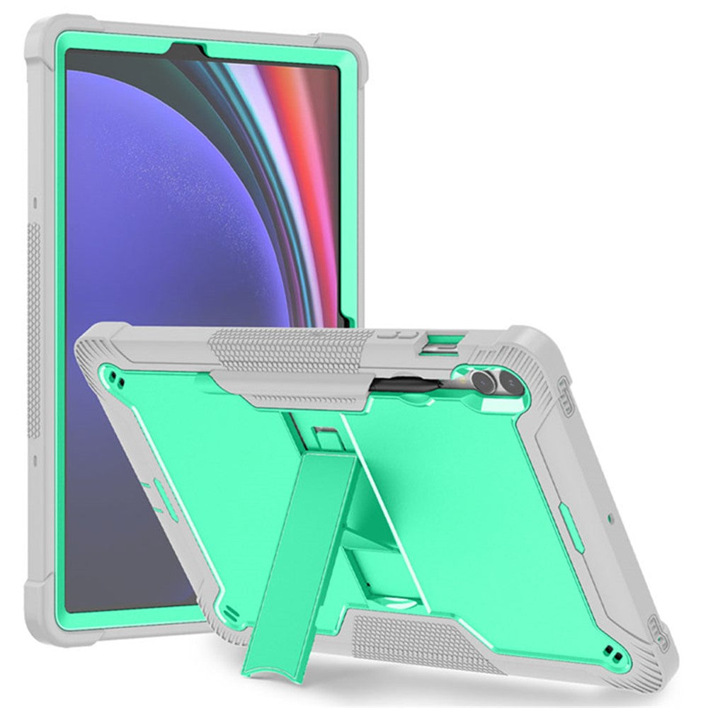 Støttefodsetui til Samsung Galaxy Tab S9+, Stødsikkert Silikone + PC Tablet Cover