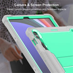 Støttefodsetui til Samsung Galaxy Tab S9+, Stødsikkert Silikone + PC Tablet Cover
