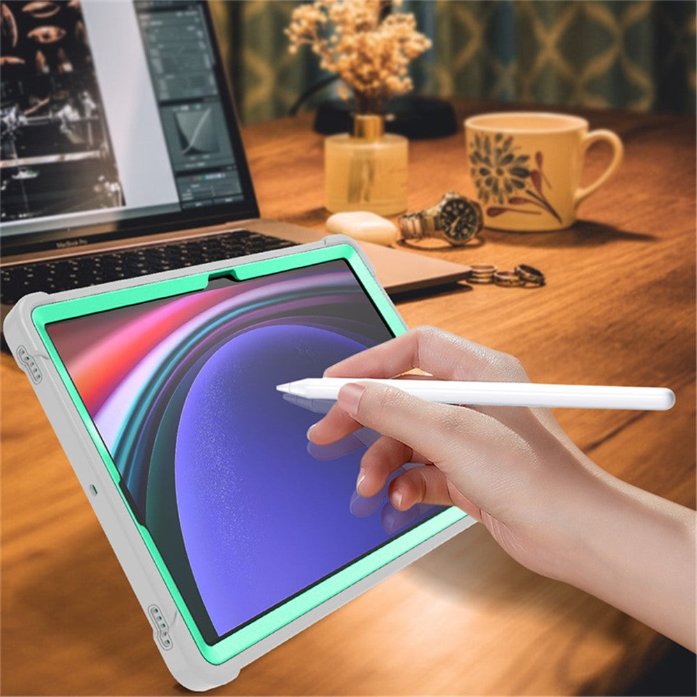 Støttefodsetui til Samsung Galaxy Tab S9+, Stødsikkert Silikone + PC Tablet Cover