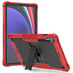 Støttefodsetui til Samsung Galaxy Tab S9+, Stødsikkert Silikone + PC Tablet Cover