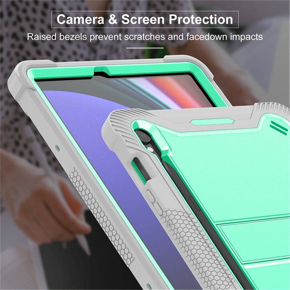 Kickstand Case for Samsung Galaxy Tab S10 FE / S9 FE / S9 Fall Protection Silicone + PC Tablet Cover