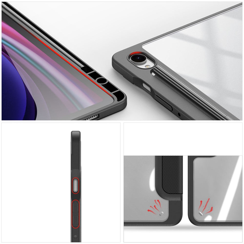 DUX DUCIS TOBY-serie til Samsung Galaxy Tab S10 Lite / S10 FE / S9 FE / S9 tablet læderetui med trefoldet stander og penneholder