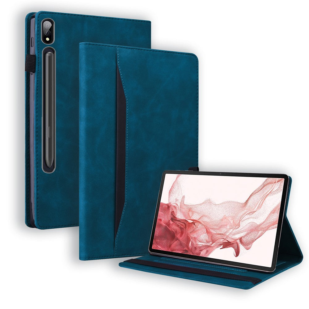 For Samsung Galaxy Tab S9 Ultra PU Leather Tablet Wallet Cover Pencil Holder Loop Tablet Case with Stand