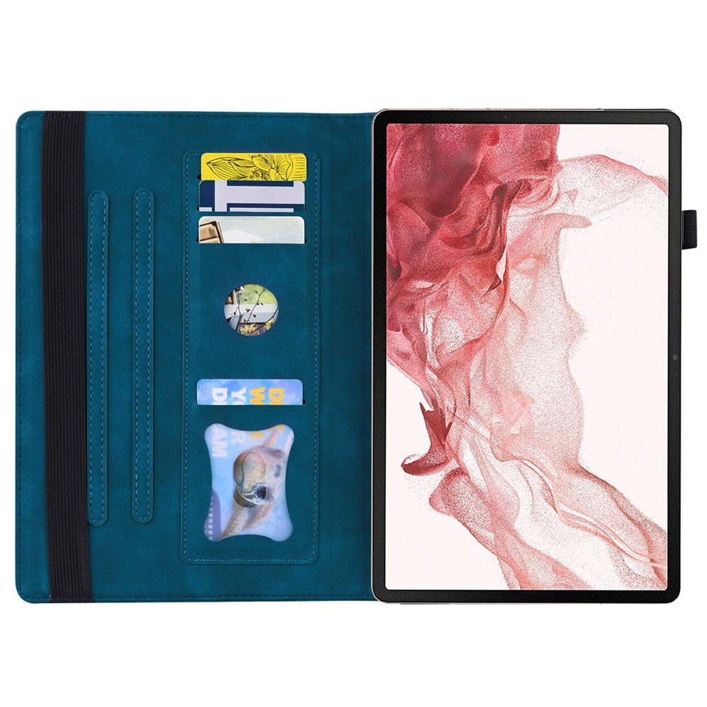 For Samsung Galaxy Tab S9 Ultra PU Leather Tablet Wallet Cover Pencil Holder Loop Tablet Case with Stand