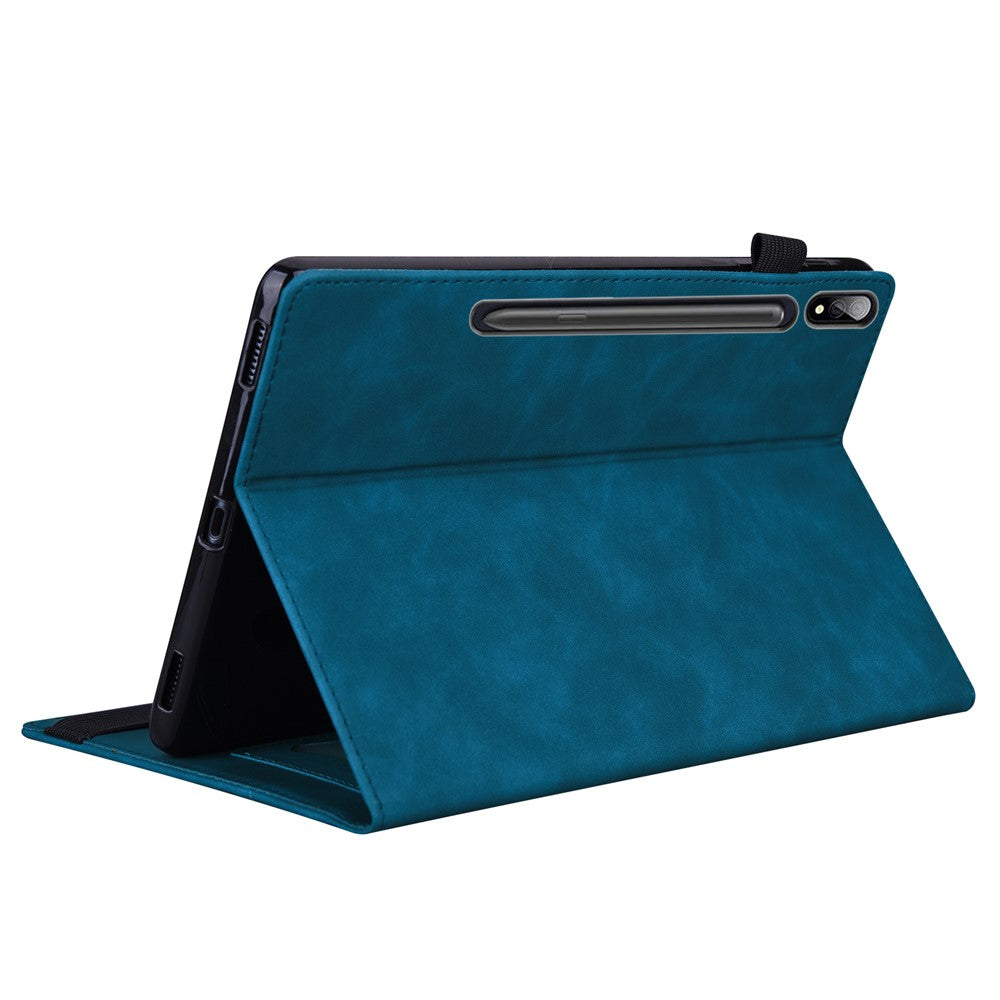 For Samsung Galaxy Tab S9 Ultra PU Leather Tablet Wallet Cover Pencil Holder Loop Tablet Case with Stand