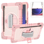 Shockproof Case for Samsung Galaxy Tab S9 Kickstand Silicone+PC Tablet Cover with Wrist Band / Shoulder Strap