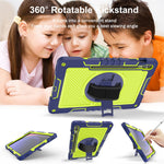 Protective Kickstand Case for Samsung Galaxy Tab S9+ Anti-Drop Silicone+PC Tablet Cover with Wrist Band / Shoulder Strap