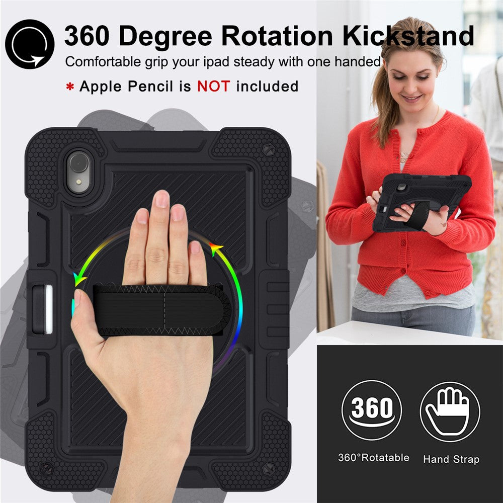 Silicone + PC Tablet Cover for Huawei MatePad 11 (2023) Shockproof Kickstand Cover with Wrist Band  /  Shoulder Strap