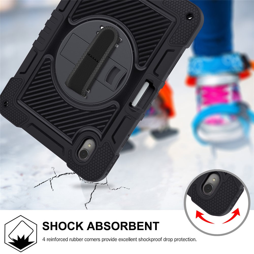 Silicone + PC Tablet Cover for Huawei MatePad 11 (2023) Shockproof Kickstand Cover with Wrist Band  /  Shoulder Strap