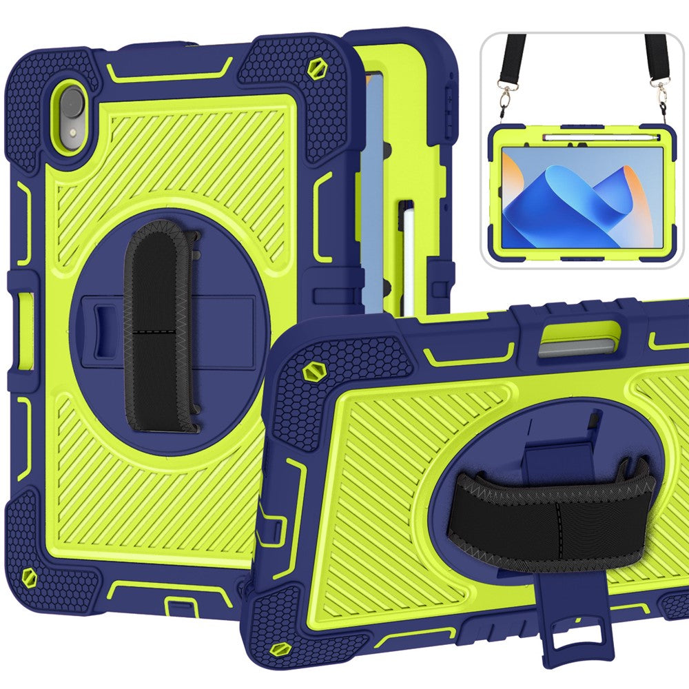 Silicone + PC Tablet Cover for Huawei MatePad 11 (2023) Shockproof Kickstand Cover with Wrist Band  /  Shoulder Strap