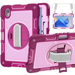 Silicone + PC Tablet Cover for Huawei MatePad 11 (2023) Shockproof Kickstand Cover with Wrist Band  /  Shoulder Strap