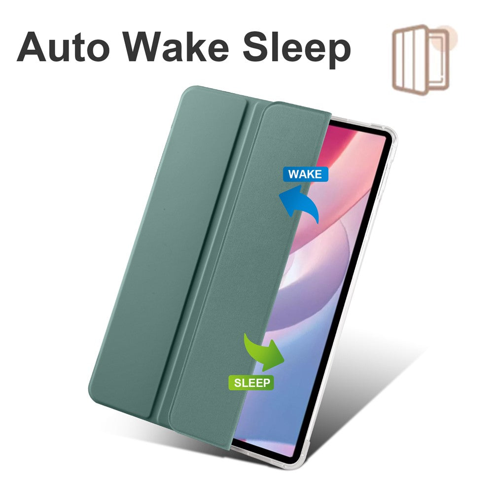 For Honor Pad X8 Pro / Pad X9 Trifold Stand Tablet Case Pen Slot PU Leather Transparent TPU Back Cover