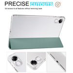 For Honor Pad X8 Pro / Pad X9 Trifold Stand Tablet Case Pen Slot PU Leather Transparent TPU Back Cover