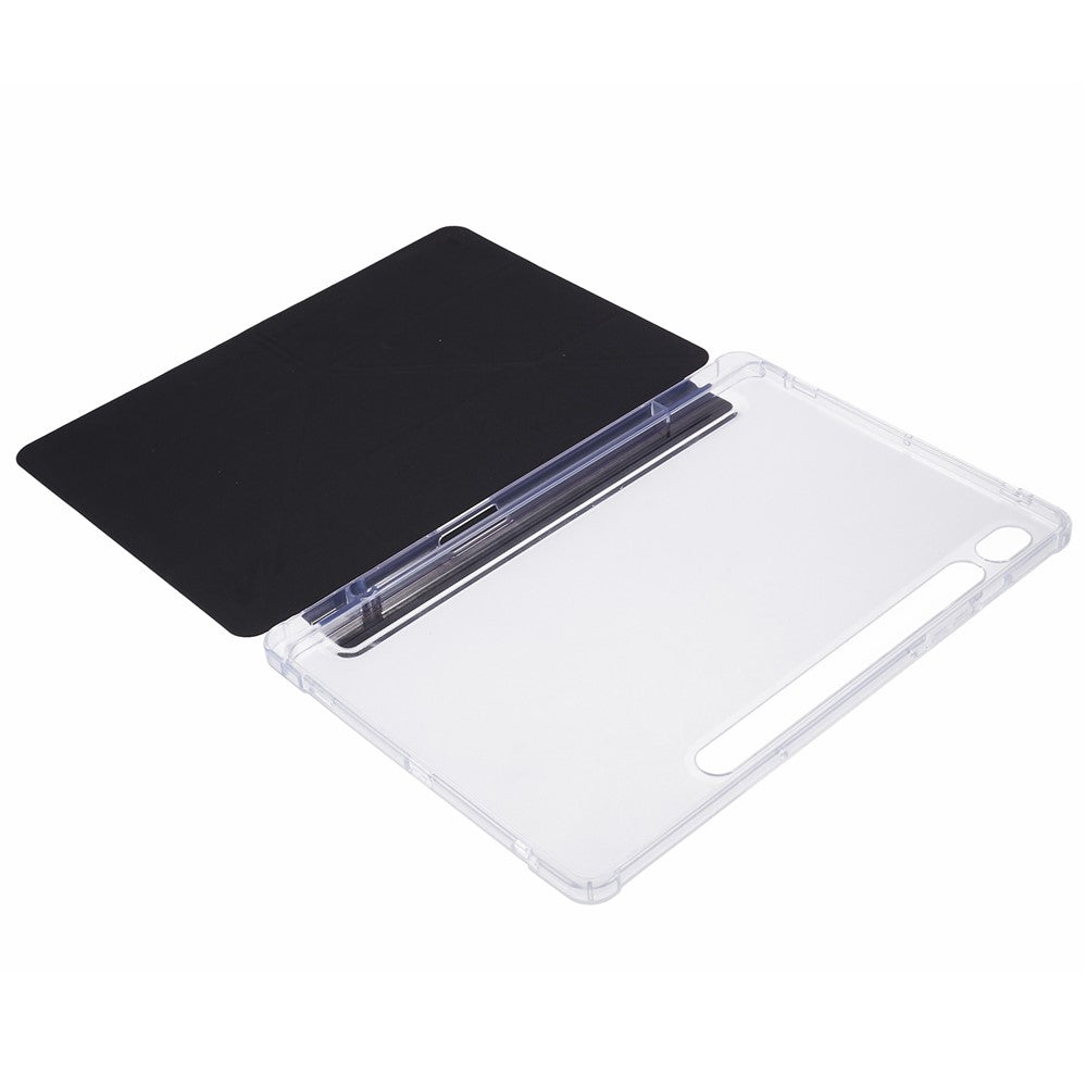 For Samsung Galaxy Tab S9 PU+Acrylic+TPU Case Origami Tri-fold Stand Tablet Cover Auto Wake  /  Sleep Shockproof Case
