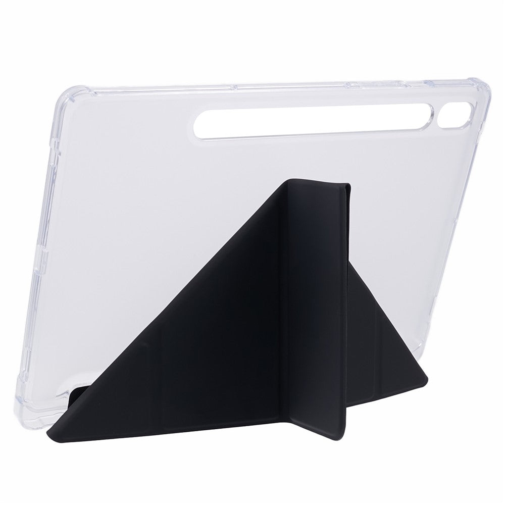 For Samsung Galaxy Tab S9 PU+Acrylic+TPU Case Origami Tri-fold Stand Tablet Cover Auto Wake  /  Sleep Shockproof Case