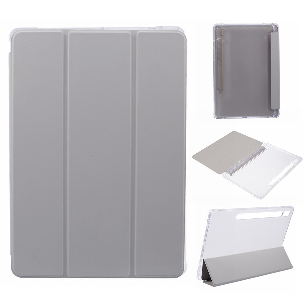 For Samsung Galaxy Tab S9 Shockproof Case Tri-fold PU+Acrylic+TPU Tablet Cover Support Auto Wake / Sleep