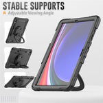 For Samsung Samsung Galaxy Tab S10+ / S9+ SM-X810 / X816B / X818U PC+Silicone Tablet Case Hand Grip Kickstand Cover with Shoulder Strap