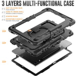For Samsung Samsung Galaxy Tab S10+ / S9+ SM-X810 / X816B / X818U PC+Silicone Tablet Case Hand Grip Kickstand Cover with Shoulder Strap