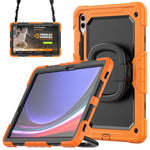 For Samsung Samsung Galaxy Tab S10+ / S9+ SM-X810 / X816B / X818U PC+Silicone Tablet Case Hand Grip Kickstand Cover with Shoulder Strap