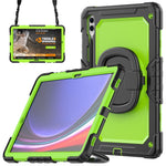 For Samsung Samsung Galaxy Tab S10+ / S9+ SM-X810 / X816B / X818U PC+Silicone Tablet Case Hand Grip Kickstand Cover with Shoulder Strap