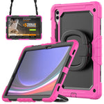 For Samsung Samsung Galaxy Tab S10+ / S9+ SM-X810 / X816B / X818U PC+Silicone Tablet Case Hand Grip Kickstand Cover with Shoulder Strap