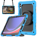 For Samsung Samsung Galaxy Tab S10+ / S9+ SM-X810 / X816B / X818U PC+Silicone Tablet Case Hand Grip Kickstand Cover with Shoulder Strap