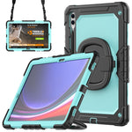 For Samsung Samsung Galaxy Tab S10+ / S9+ SM-X810 / X816B / X818U PC+Silicone Tablet Case Hand Grip Kickstand Cover with Shoulder Strap