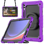 For Samsung Samsung Galaxy Tab S10+ / S9+ SM-X810 / X816B / X818U PC+Silicone Tablet Case Hand Grip Kickstand Cover with Shoulder Strap