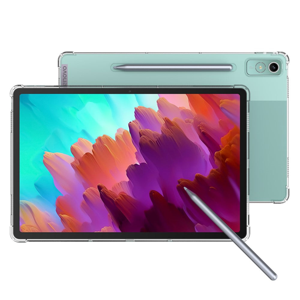 For Lenovo Tab P12 Flexible TPU Cell Phone Cover Transparent Reinforced Corners Back Case