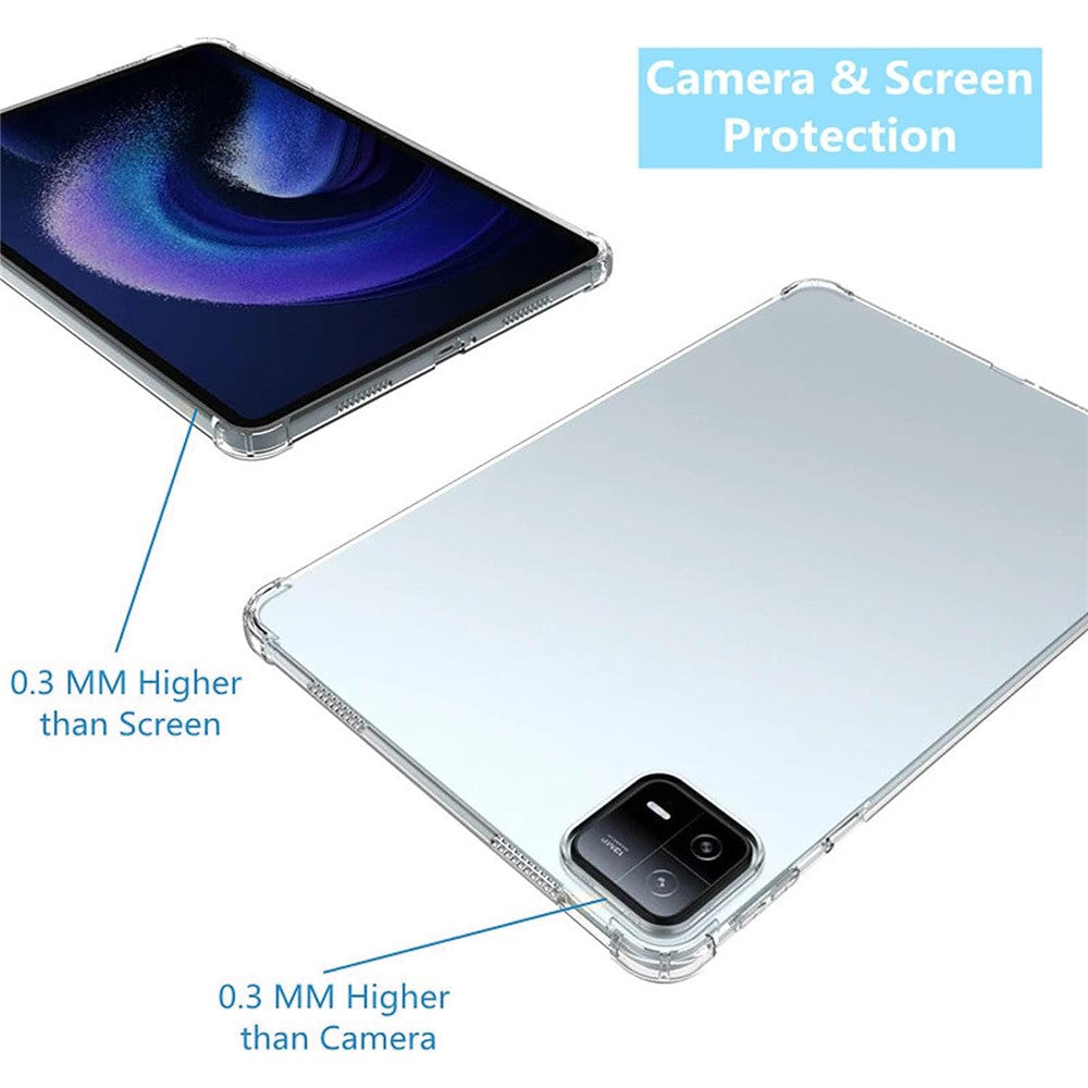 For Xiaomi Pad 6 Pro / Pad 6 Anti-drop Clear TPU Tablet Case + 2.5D Arc Edge Tempered Glass Screen Film