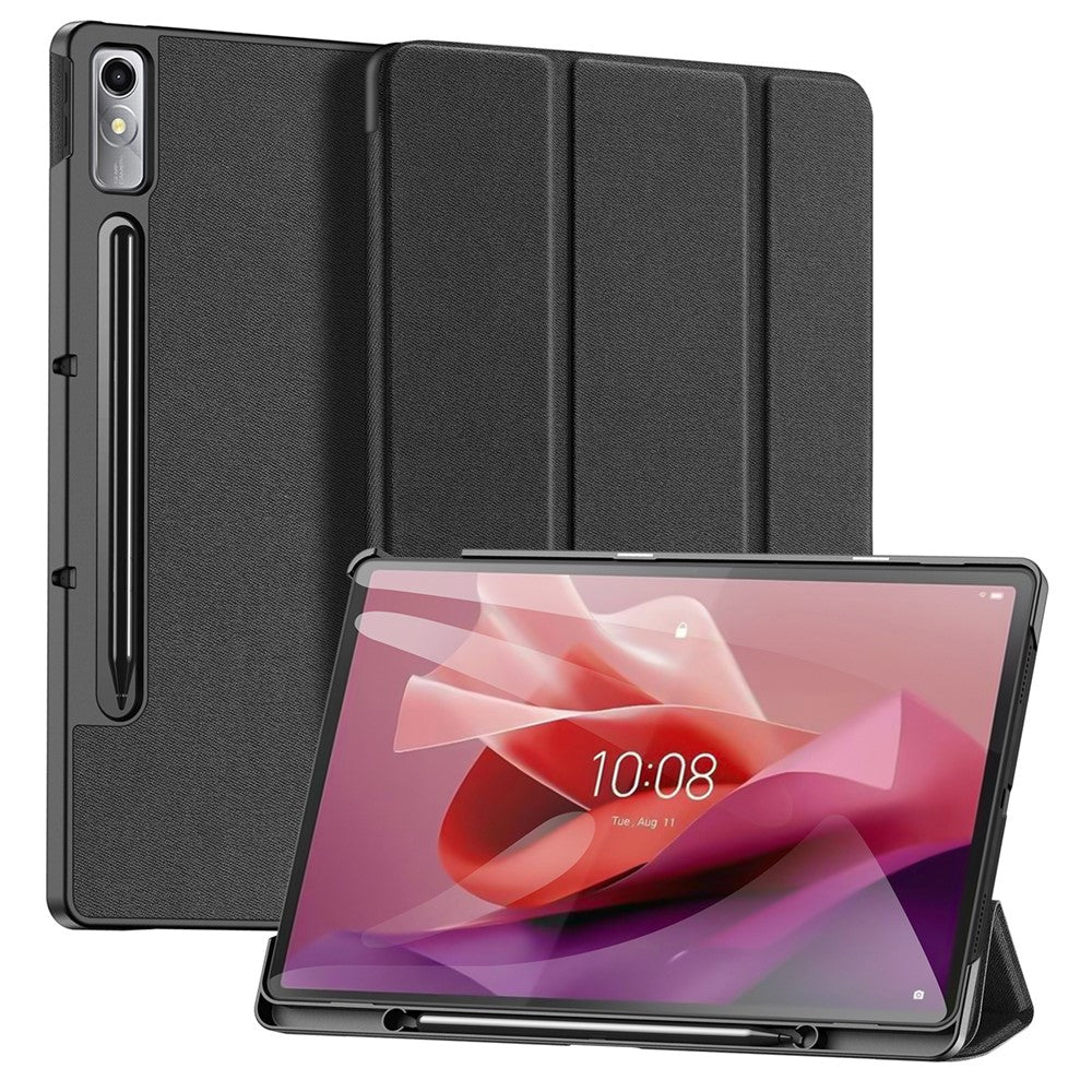 DUX DUCIS Domo Series PU Leather Smart Case for Lenovo Tab P12 , Tri-fold Stand Auto Wake / Sleep Tablet Cover