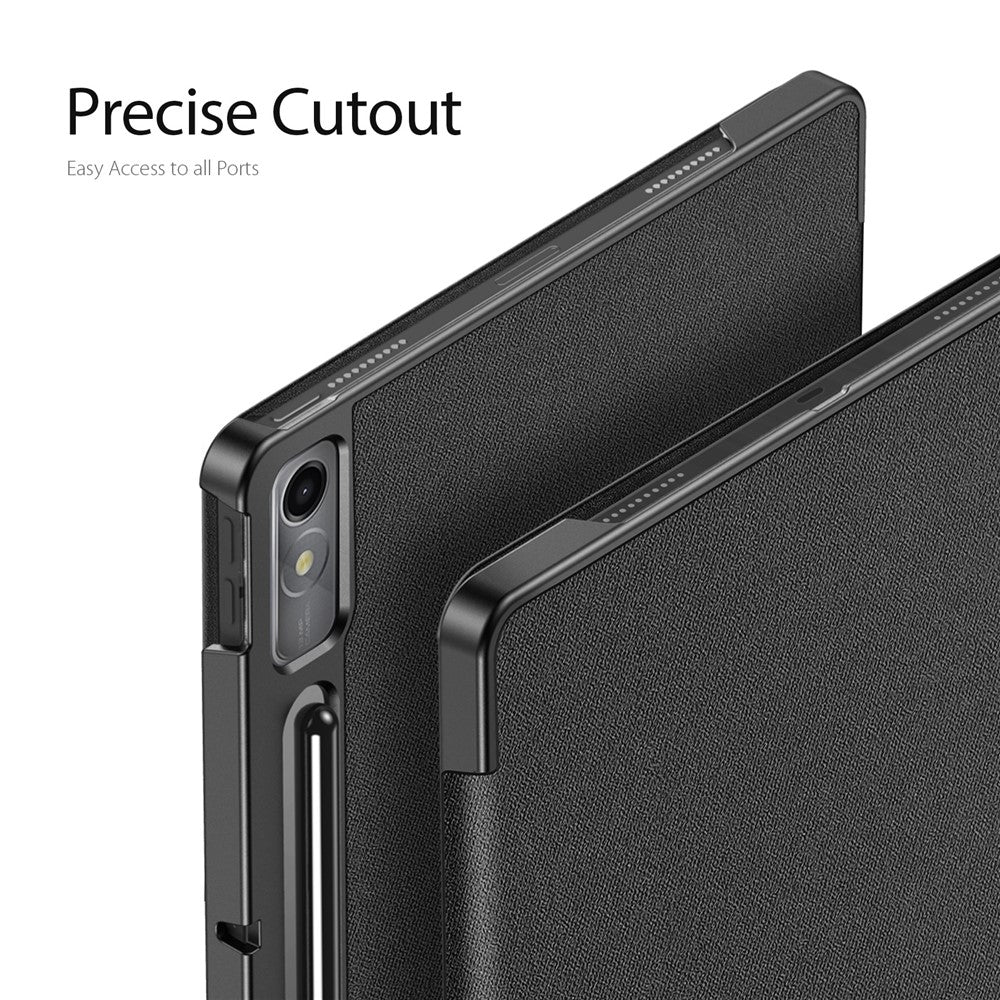 DUX DUCIS Domo Series PU Leather Smart Case for Lenovo Tab P12 , Tri-fold Stand Auto Wake / Sleep Tablet Cover