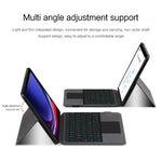 Til Samsung Galaxy Tab S10 FE / S9 FE / S9 læderetui + touchpad Bluetooth-kompatibelt tastatur med baggrundsbelysning