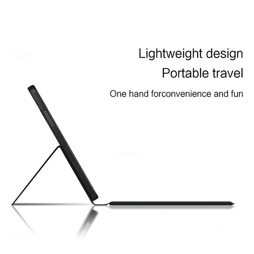 Til Samsung Galaxy Tab S10 FE / S9 FE / S9 læderetui + touchpad Bluetooth-kompatibelt tastatur med baggrundsbelysning
