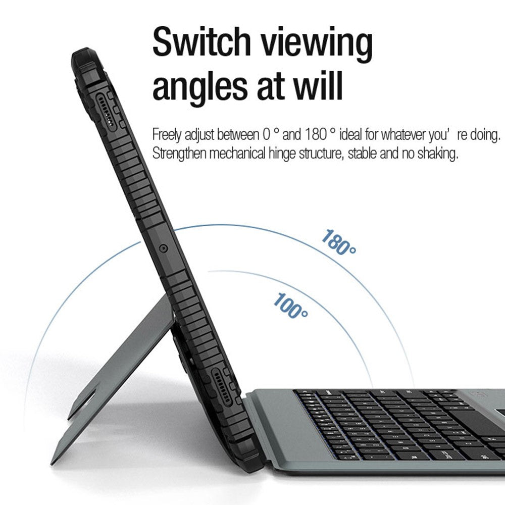NILLKIN Bumper baggrundsbelyst Bluetooth-kompatibelt tastaturetui til Samsung Galaxy Tab S7 FE / Tab S7+ / Tab S8+ Aftageligt beskyttende tabletcover