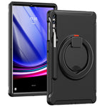 Samsung Galaxy Tab S10+ X826 / S9 FE+ / S7+ T970 / Tab S7 FE T730 / Tab S8+ X800 / Tab S9+ X810 Fodral PC+TPU Roterande Stativ Surfplatta Skydd med Pennhållare
