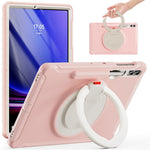 Samsung Galaxy Tab S10+ X826 / S9 FE+ / S7+ T970 / Tab S7 FE T730 / Tab S8+ X800 / Tab S9+ X810 Fodral PC+TPU Roterande Stativ Surfplatta Skydd med Pennhållare