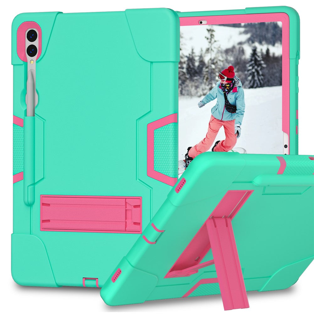 Robot Style Tablet Case for Samsung Galaxy Tab S9+ , Kickstand Dual Color Silicone + PC Tablet Cover