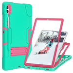 Robot Style Tablet Case for Samsung Galaxy Tab S9+ , Kickstand Dual Color Silicone + PC Tablet Cover
